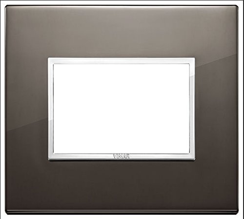  Vimar Eikon Serie EVO – placca 3 moduli alluminio serie Eikon NERO zaffiro