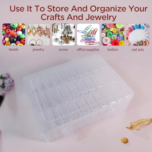 Image of 30Pack Bead Organizer Box With Hinged Lid - Clear Bead Storage Containers for Organizing DIY Jewelry Craft and Bracelet Making - Mini Plastic Bead Box (30Pack 2.15 X 2.15 X 0.8inch)