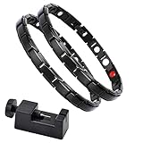 Pulsera Magnética De Drenaje Linfático, Pulsera Adelgazante Terapéutica Magnética para Hombre y Mujer, Antifatiga Para Desintoxicación, Pulseras de Salud Energética (Negro)