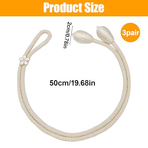 Cuerdas para cortinas ajustables de 3 pares sin taladrar gris 3