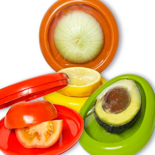Reviews y listado de Valor de refrigeradores los mejores 5. 27 SYASCE - Juego de 4 Contenedores para Almacenamiento en Refrigerador Reutilizables - Recipiente para Aguacate Tomate Cebolla Limón - Organizador de Refri