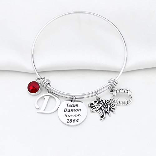 CENWA Team Damon/Stefan/Salvatore Since 1864 Keychain Vampire Fandom Gift Idea (Team Damon br)3