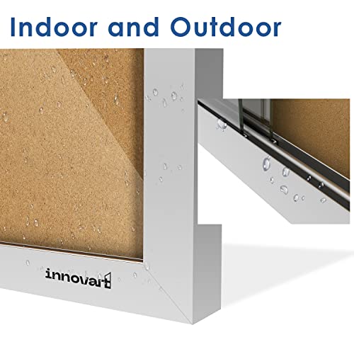 INNOVART Enclosed Bulletin Board 48” x 36”, Lockable Cork Noticeboard with Silver Aluminum Frame, Outdoor Enclosed Bulletin Board Weatherproof, Wall Display Case with Sliding Glass Door - Image 6