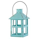 Kate Aspen Vintage Distressed Decorative Lantern, Blue, Extra Large (Pack of 1)