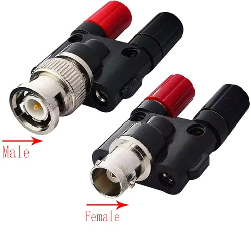 Adaptador BNC macho+hembra a doble banana 4mm, pack 4 miniatura 4