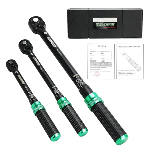 1/4 & 1/2 & 3/8 Drive Torque Wrench, 3PCS Torque