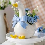 Yiyiring Silly Goose Vase Cute Ceramic Flower Vase for Silly Goose Birthday Party Table Decorative Home Nursery Aesthetic Decor(Blue)