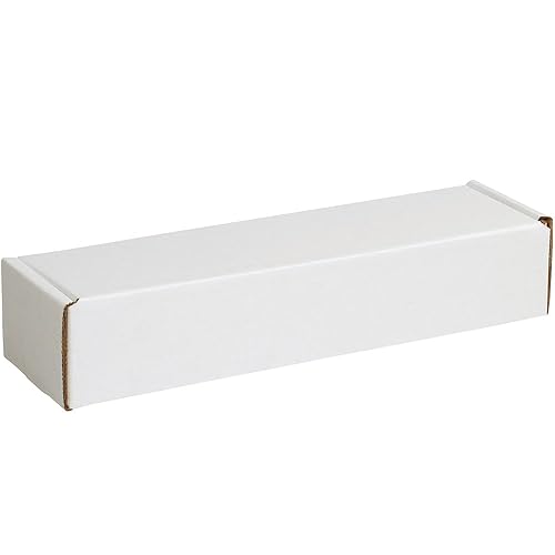 Aviditi Cajas de correo de cartón corrugado blanco, 24 x 2 x 2 pulgadas, paquete de 50 unidades, a prueba de aplastamiento, para envío, envío y