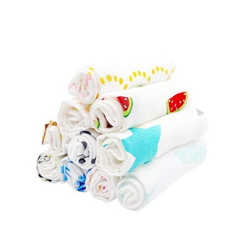 Cottington Lane Baby Wash Cloths,Size 12" X 12", Soft Organic Muslin Cotton wash Cloths (Baby Wash Cloths - 12" x 12", Random Colors)