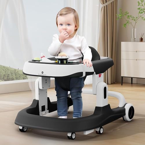 Image of StarAndDaisy Baby Walkers 6-24 Month Boy & Girl /Walker for Baby /Kids 1 Years with Multi Adjustable Height /Multi-Functionne Baby Walker with Music, Toy Tray & Anti-Rollover (Black)