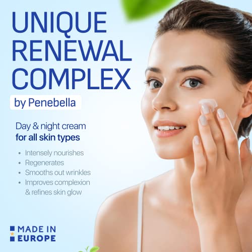 Penebella New Lift & Firm Anti Aging Face & Neck Cream - Made In Europe - Firming & Lifting Anti Wrinkle Moisturizer With Hyaluronic Acid, Elastin, Vitamin C+E, Jojoba, Babassu, Daucus Oils #TOP1