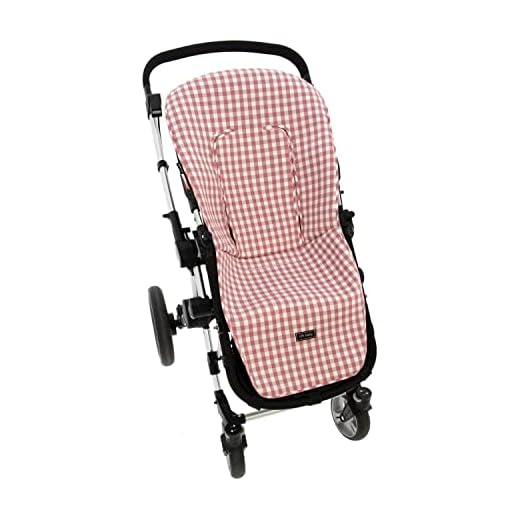 Funda de Verano para Silla Paseo Universal Rosy Fuentes- Colchoneta para Carrito Bebé- Transpirable-Compatible con Bugaboo, Jane, Concord, Baby Jogger, Bebecar…0-rosa empolvado