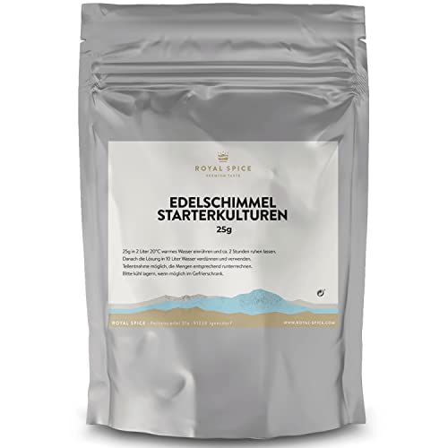 Royal Spice Edelschimmel Starterkulturen 25g - Für feinen Edelschimmel-Besatz auf Salami, Käse & Rohschinken - Leicht zu verarbeitende Käse & Rohwurst Starterkultur für Edelschimmel mit feinem Aroma Cover