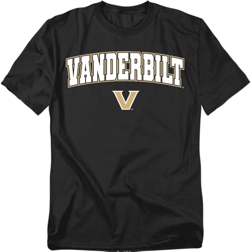 LOGOVISION Vanderbilt University Arch Logo Unisex Adult T Shirt, Black, Large