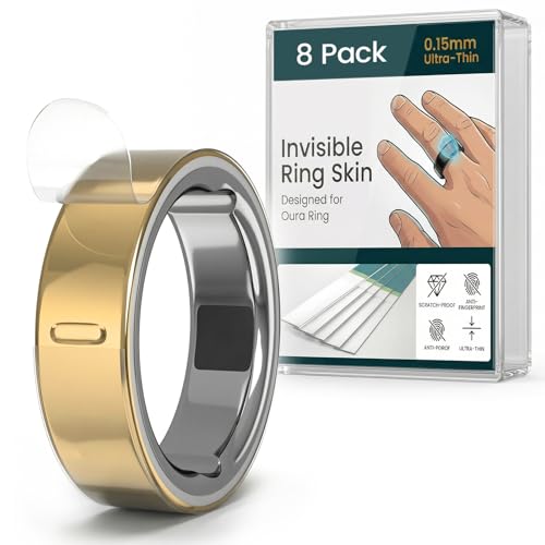 8 Pack Ultra-Thin Clear Skin Cover Compatible with Oura Ring Gen 4/Gen 4 Ceramic/Oura Gen 3, Invisible Transparent Anti- - Detailed View