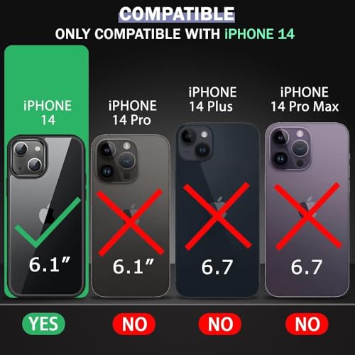 Image of ShieldTech Back Cover Case Compatible for Apple iPhone 14 with Slide Camera Cover & Rotated Ring Stand | Military Grade Mobile Phone Cover Case for Apple iPhone 14 (Blue)