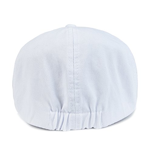 Voboom Cotton Washing Flat Cap Cabbie Hat Gatsby Ivy Irish Hunting Newsboy (White) #TOP3