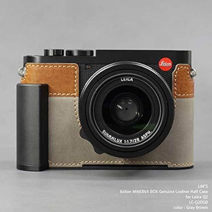 Amazon 日本正規販売店 Lim S Italian Minerva Box Genuine Leather Half Case For Leica Q2 スペシャルバージョン Lc Q2dgb Gray Brown ライカ Q2用 フランス イタリア レザー カメラケース メタルグリップ メタルプレート 高級 本革 バッテリー交換可能 おしゃれ