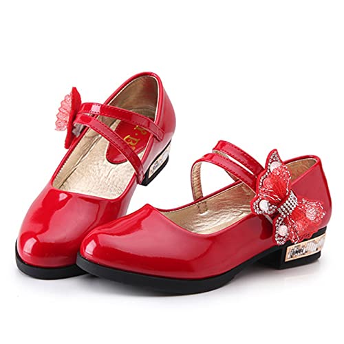 Girls Dress Shoes Mary Jane Princess Sandals Bowknot Strap Wedding Party Shoes Butterfly Chunky Low Heel Sandals4