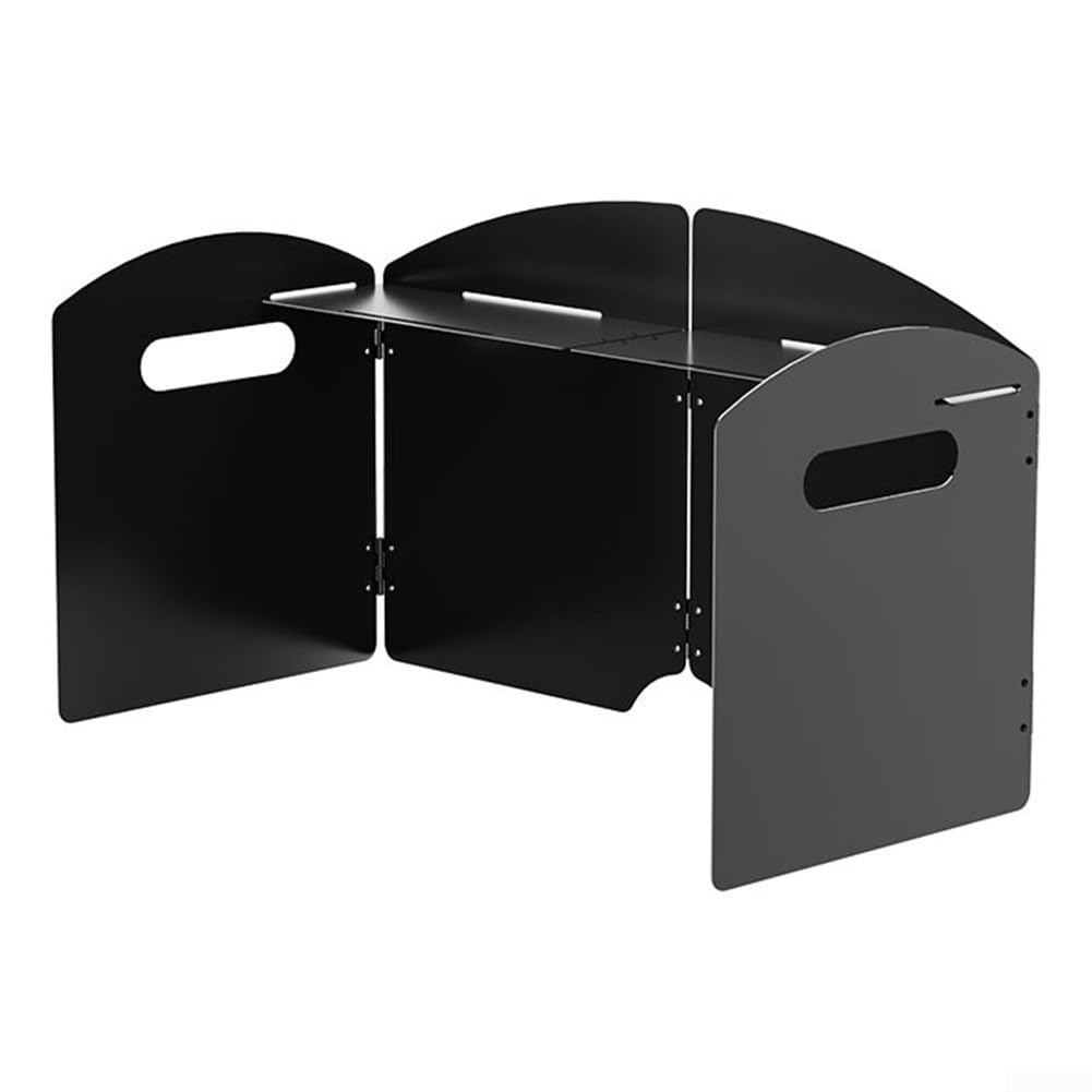 Pare-vent de cuisinière à gaz portable en acier Cam-p - Pare-vent pliable pour réchaud de camping - Protection contre le vent avec base surélevée et sac de transport pour la randonnée (4
