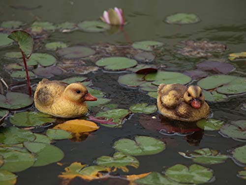 Floating Resin Duck Figurine Pond Décor Garden Lawn Patio Outdoor Statue Black Yellow (Set Of 2) #TOP3