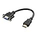 Produktbild FHJZXDGHNXFGH Schwarzes langlebiges, leichtes HDMI-Stecker-zu-VGA-D-SUB-15-poliges Video-AV-Adapter-Konverterkabel für HDTV-Set-Top