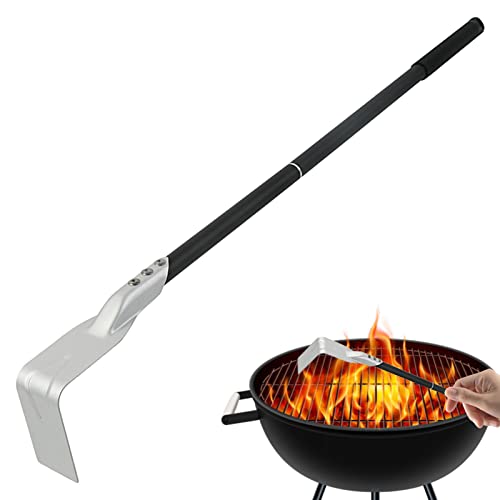 Râteau à barbecue - Accessoire de four à pizza au charbon de bois - Grattoir à long manche - Pelle à cendres pour cuisinière et barbecue - Accessoires pour râteaux à charbon de bois et fours à pizza