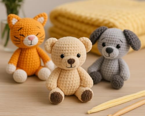 1 Skein/Pack Himalaya Dolphin Baby Chenille Yarn, Each Ball 100 gr (3.5 oz), 120 m (132 Yards), 100% Polyester, Super Bulky Baby Blanket Velvet Amigurumi Yarn, 80317 - Beige - 1