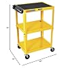 LUXOR UCMT1-YW Adjustable-Height Steel Utility Cart - Yellow