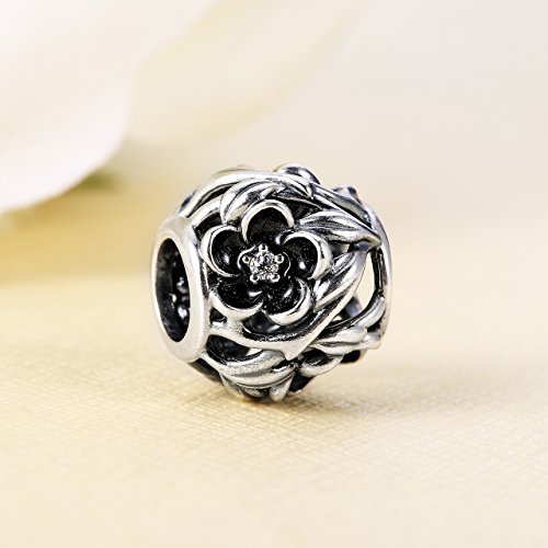 Charm 791409 CZ bola flor negro esmalte para personalizar tu pulsera 4