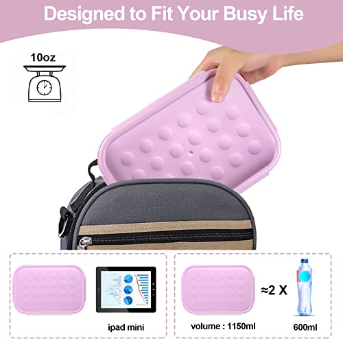 Jeopace Bento Box Adult Lunch Box,Bento Box For Adult,Lunch Containers For Adults With 3 Compartmrnts,Kids Bento Lunch Box Leakproof Microwave Safe(Flatware Included,Purple) #TOP4