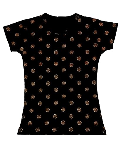 Image of indi weaves Girls Printed Cotton Half Sleeves Tshirts (Pack of 3)