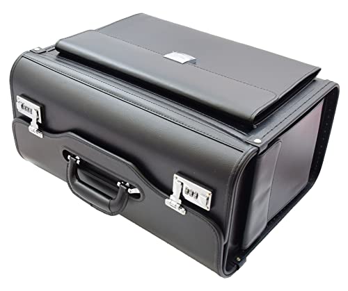 Grote lederen pilotenhoes artsen zakelijke aktetas organizer cabinetas bedford zwart - Image 6