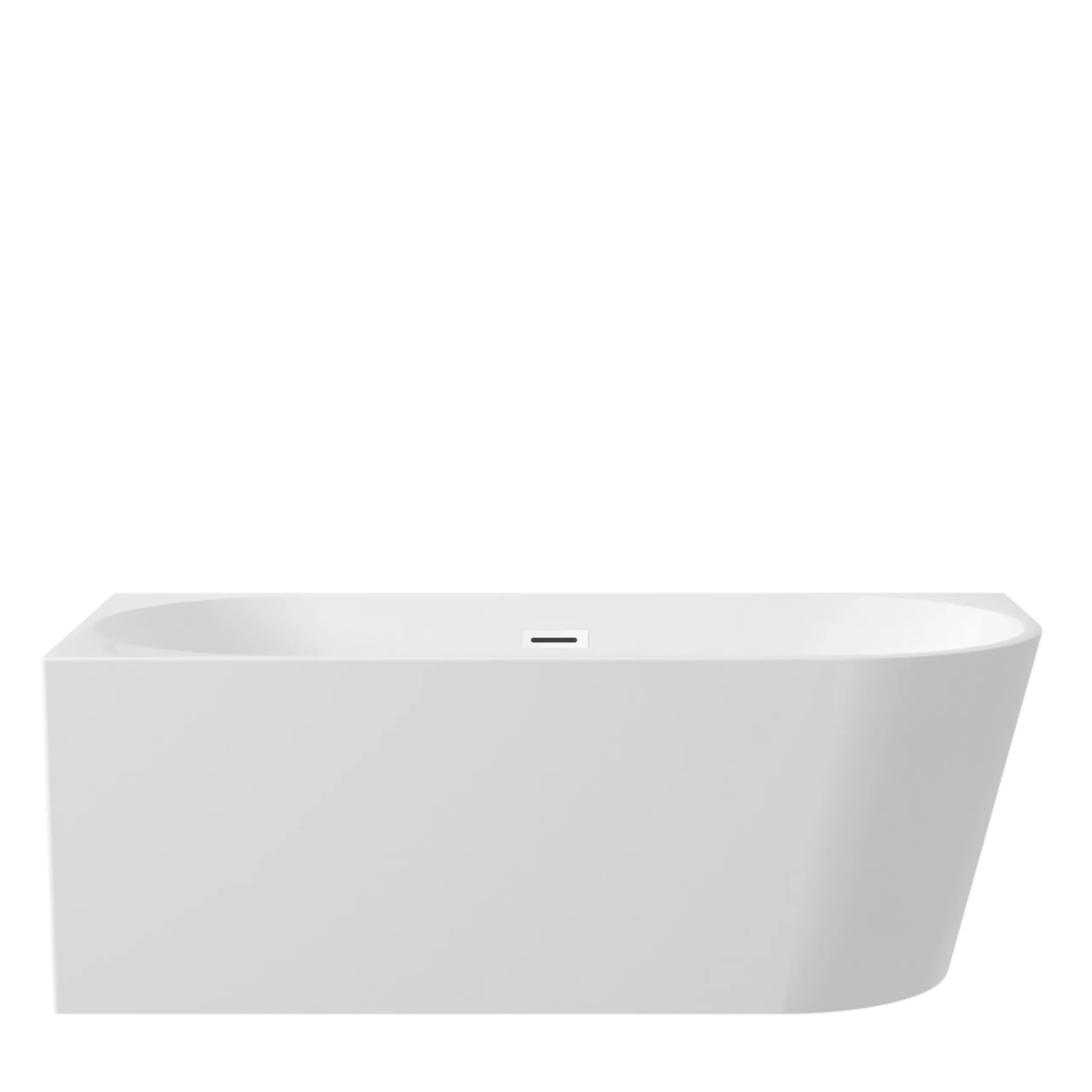 Aquauno, vasca angolare indipendente sinistra 170 x 80 cm, ovale in acrilico sanitario di alta qualità, vasca da bagno in acrilico con scarico click, troppopieno, copertura, scarico e telaio in