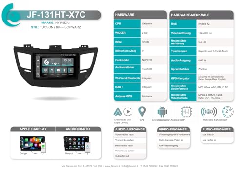 Autoradio für Für Hyundai Tucson Mit Basis-Radio (2015-2018) Android GPS Bluetooth WiFi USB DAB+ Touchscreen 9\ 8core Carplay AndroidAuto