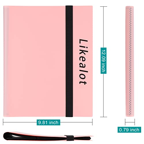 Likealot Trading Card Binder, 9 Pocket Trading Card Album Folder, 360 Side Loading Pocket Card Collection Binder For Tgc, Mtg, Yugioh (Pink) #TOP4