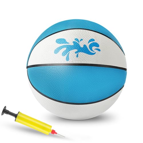 Soulchen 9 Inch Water Basketball Swimming Pool Basketball Inflatable Waterproof Water Ball with Pump Rubber Pool Ball for Teens Adults Indoor Outdoor Summer Lake Game Party Favors