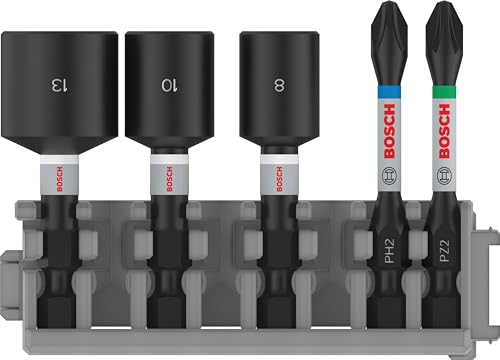 Bosch 5x PRO Impact Set mit Steckschlüsseln und Pick and Click-Index, PH2x5 – Ansicht 1