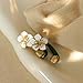 Sonateomber Flower Jacket Earrings for Women, Dainty 14k Gold Plated Enamel Dangle Front Back Floral Earing Prom Everyday Fashion Jewelry Gift