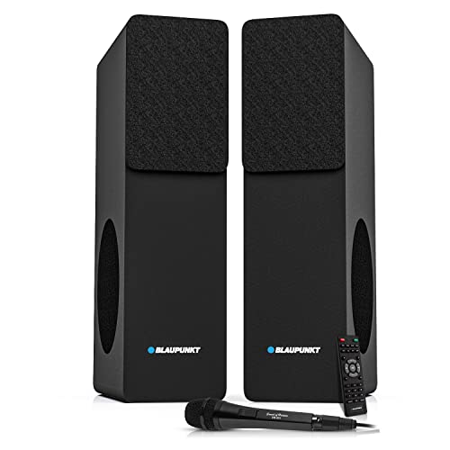 Image of Blaupunkt Rock & Roll Bluetooth Tower Speaker 120Watts with Touch Control Panel I HDMI ARC, Optical, USB, AUX, FM I Karaoke Ready with Remote Control (Black)