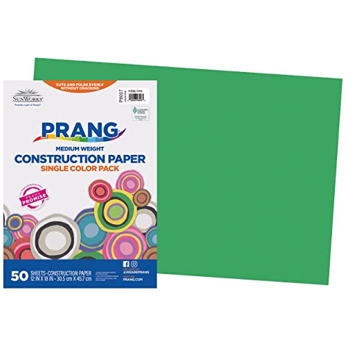 Image of Prang (Formerly SunWorks) Construction Paper, Holiday Green, 12 inch x 18 inch, 50 Sheets
