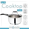 Millvado Sauce Pan, Stainless Steel 2.4 Quart Sauce Pan with Clear Glass Lid and Permanent Measurement Markings, Small Boiling Pot, Induction, Gas Electric Compatible #2