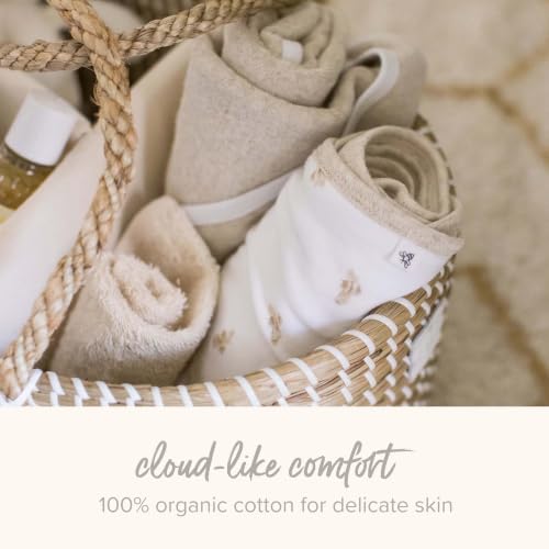 Image of Burt's Bees Baby Infant Washcloths, 100% Organic Cotton 9x9 in, 3-Pack | Soft, gentle knit terry 100% organic cotton wash cloths are the perfect bath time essential
