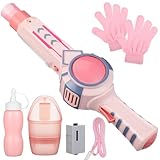 HEALSOPTHY Máquina de Burbujas Automática Humo Elástico, Juguete Rosa de Plástico, Soplador de Burbujas para Exteriores, sin Batería Incluida, Adecuado para Juegos y Fiestas al Aire
