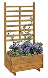 GASPO Blumenkasten mit Rankhilfe Gmunden Blumentopf aus Holz L 68 cm x T 37 cm x H 136 cm Honig