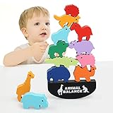 【Pädagogisches Baby Holzspielzeug】 Diese Tier-Stapelsteine kann dazu beitragen, die Feinmotorik, die praktischen Fähigkeiten, die Farberkennung, die grafische Anpassung, die Konzentration und das logische Denken von Kindern beim Spielen zu verbessern. Tolles Lernspielzeug für Zuhause und die Schule.