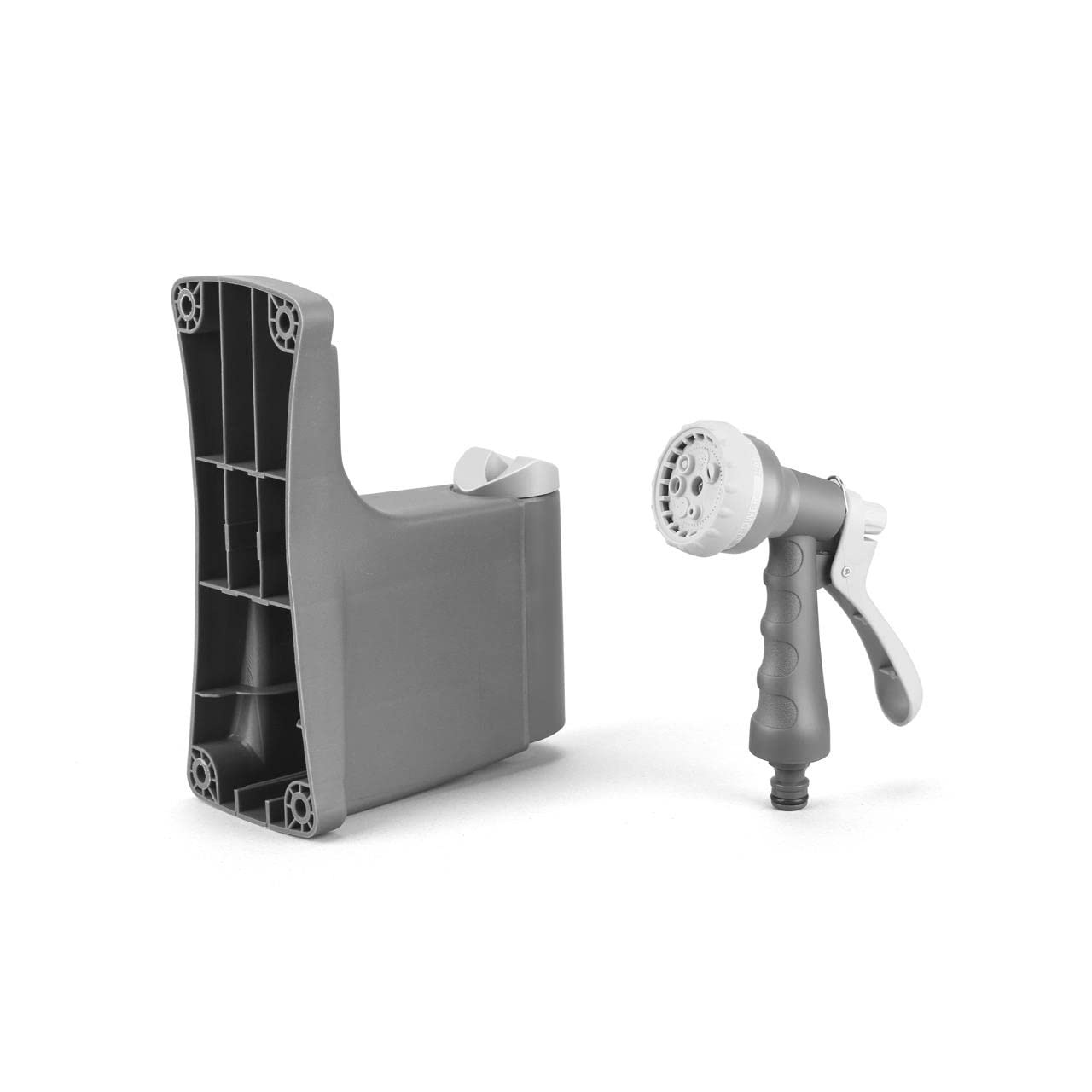 Carrete automático de manguera para pared FUXTEC FX-WSA20G de 20 m con "EASY FIX" para facilitar el riego - Gris