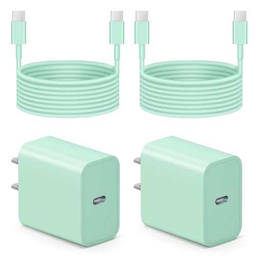 Image of iPhone 17 16 15 Charger Fast Charging 6FT - 20W USB C Charger Block with 6FT Type C to C Cable Compatible with iPhone 17 /17 Pro /17 Pro Max /Air /16 /16e /15, iPad Pro, iPad Air (Green)
