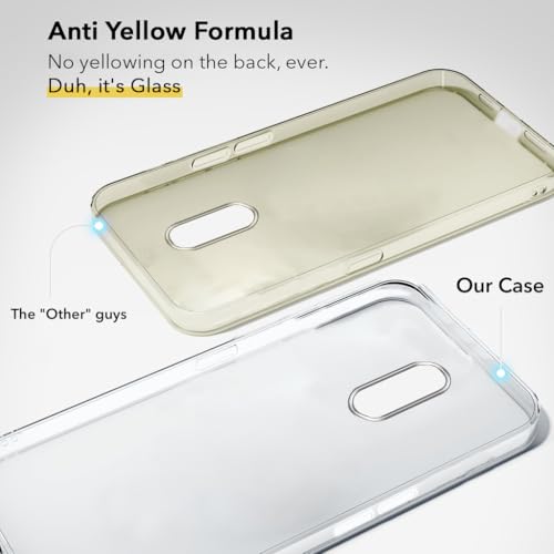 Image of Jkobi Lifetime Anti-Yellow Clear Back Cover Case for OnePlus 7 (Sleek Hard Crystal | Shockproof and Camera Protection)