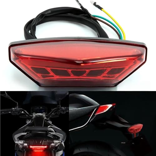 Petit feu arrière de moto compact avec stop haute visibilité